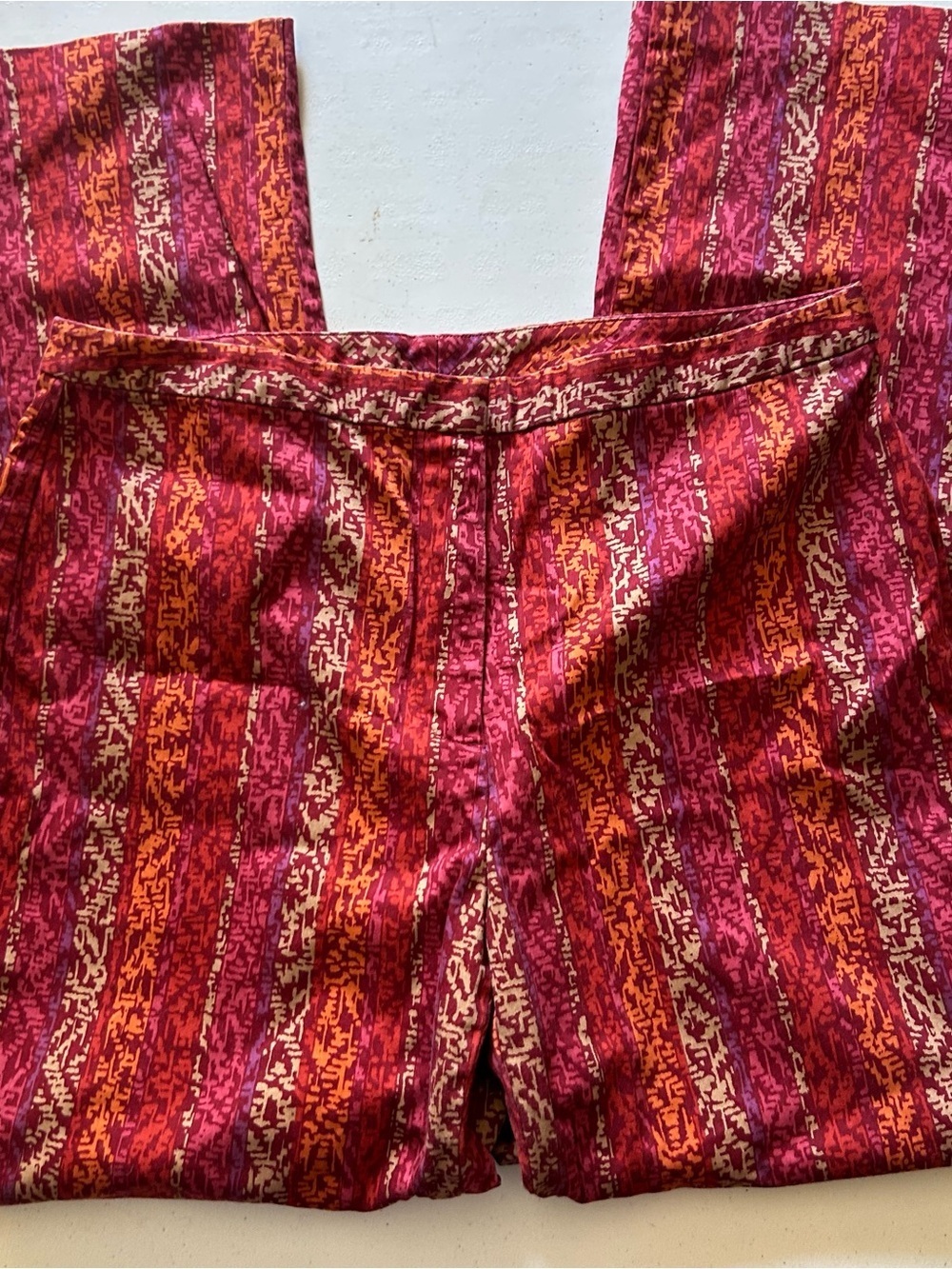 Sigrid Olsen Sport Red & Orange Striped Boho Pants Size 10